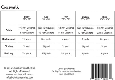 Back of the Crosswalk Quilt Pattern by Christine Quilts