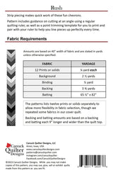 Back of the Rush Quilt Pattern by Canuck Quilter Designs