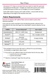 Back of the Star Chips Quilt Pattern by Canuck Quilter Designs