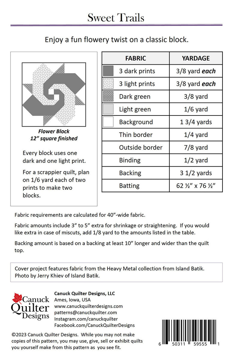 Sweet Trails Quilt Pattern – Quilting Books Patterns and Notions