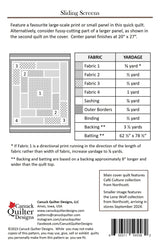 Back of the Sliding Screens Quilt Pattern by Canuck Quilter Designs