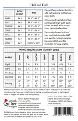 Back of the Half and Half Quilt Pattern by Canuck Quilter Designs