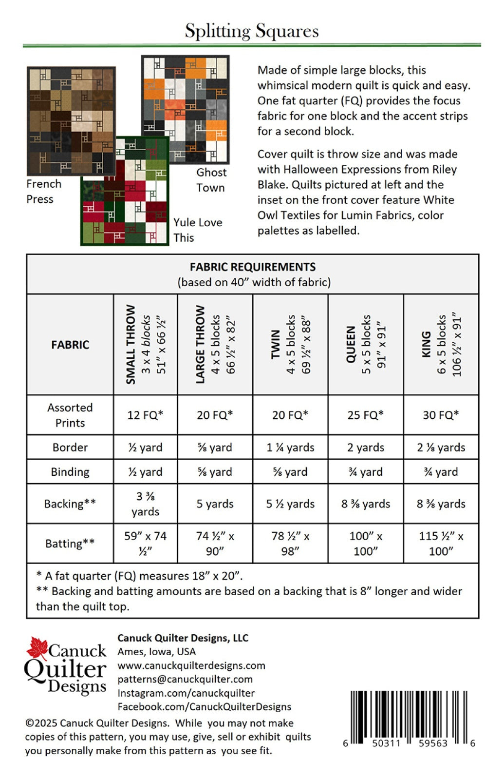 Splitting Squares Quilt Pattern