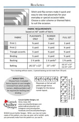 Back of the Brochettes Quilt Pattern by Canuck Quilter Designs