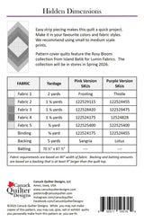 Back of the Hidden Dimensions Quilt Pattern by Canuck Quilter Designs