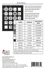 Back of the Jump Space Quilt Pattern by Canuck Quilter Designs