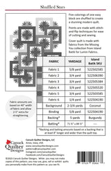 Back of the Shuffled Stars Quilt Pattern by Canuck Quilter Designs