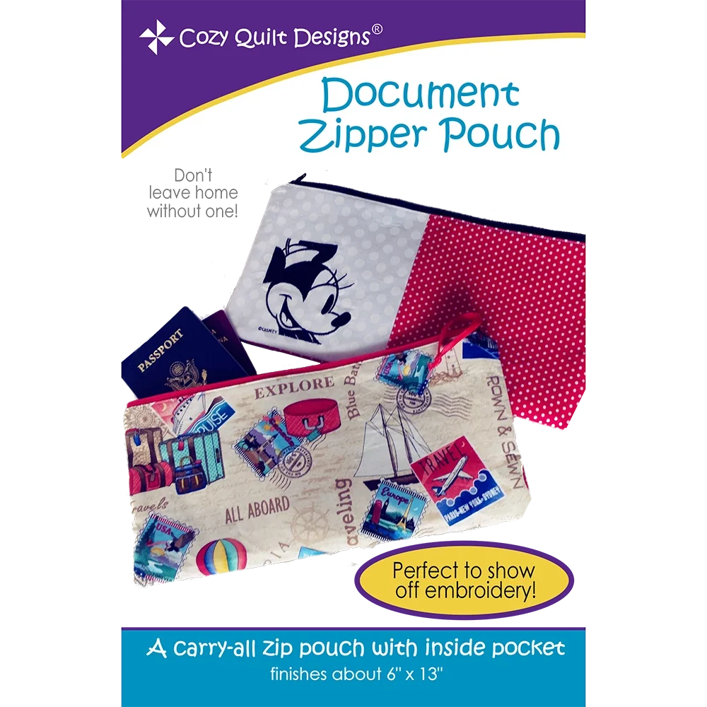 Document Zipper Pouch Downloadable Pattern by Cozy Quilt Designs