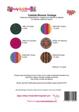 Back of the Yuletide Blooms Quilt Pattern by Candy Quilt Design