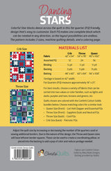 Back of the Dancing Stars Quilt Pattern by Christa Quilts