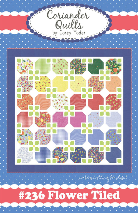 Flower Tiled Quilt Pattern by Coriander Quilts