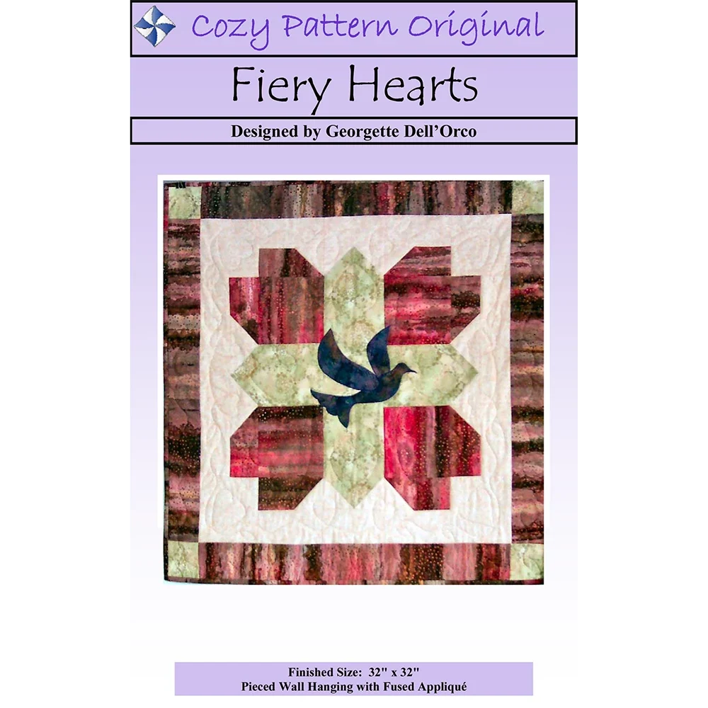 Fiery Hearts Downloadable Pattern by Cozy Quilt Designs