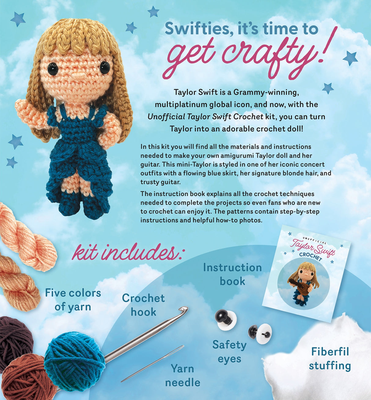 Back of the Unofficial Taylor Swift Book and Crochet by Quarto Books