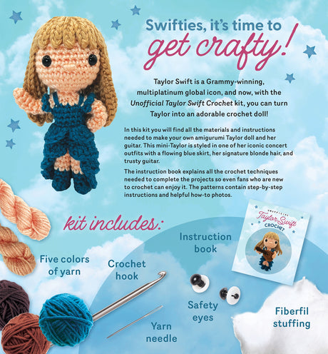 Back of the Unofficial Taylor Swift Book and Crochet by Quarto Books