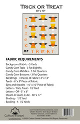 Back of Trick or Treat Quilt Pattern - Cotton Street Commons - 60" x 70"