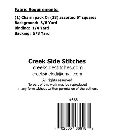 Back of the A Gift For You Runner Pattern by Creek Side Stitches