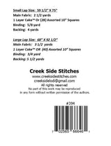 Back of the Linda's Take Quilt Pattern by Creek Side Stitches