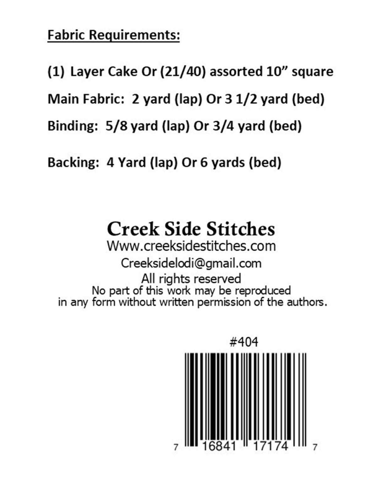 Back of the All Messed Up Quilt Pattern by Creek Side Stitches