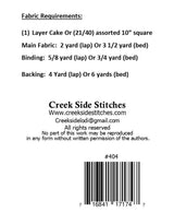 Back of the All Messed Up Quilt Pattern by Creek Side Stitches