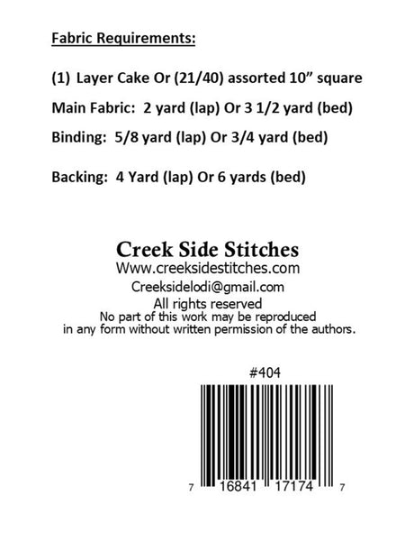 Back of the All Messed Up Quilt Pattern by Creek Side Stitches