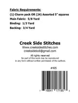 Back of the Valley Charm Pattern by Creek Side Stitches