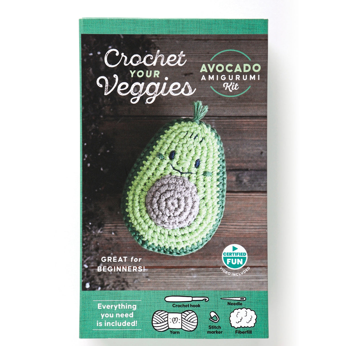 Crochet Your Veggies Amigurumi Kit Avocado by Schiffer Publishing