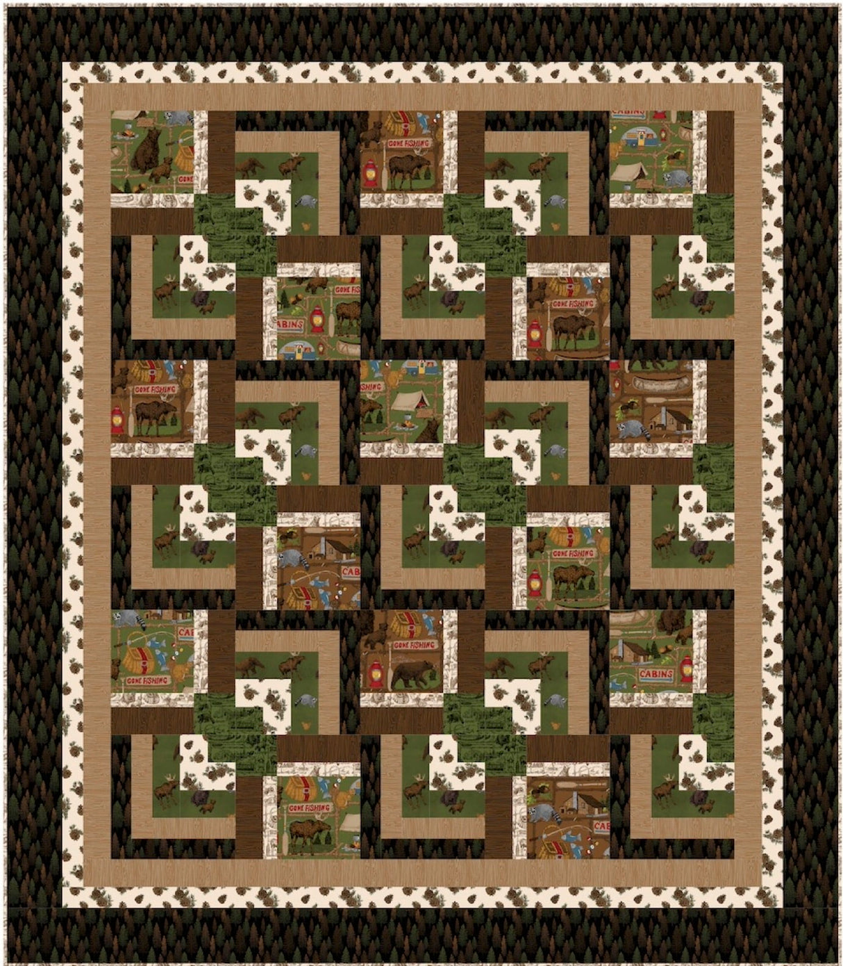 Cabin in the Pines Downloadable Pattern by Pine Tree Country Quilts