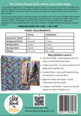 Back of the Candy Shoppe Quilt Pattern by Cloth Parcel