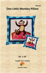 One Little Monkey Pillow Quilt Pattern by Pumpkin Patch Patterns