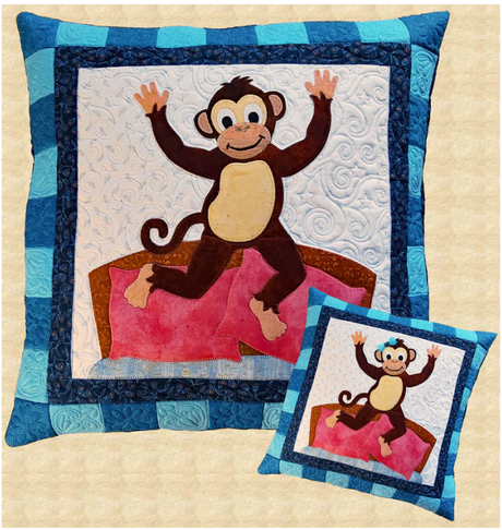 One Little Monkey Pillow Quilt Pattern by Pumpkin Patch Patterns