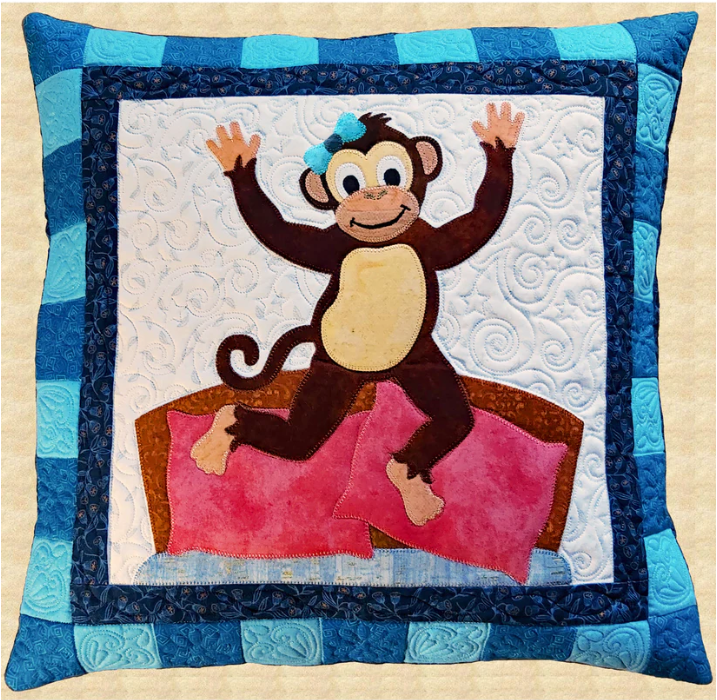 One Little Monkey Pillow Quilt Pattern by Pumpkin Patch Patterns