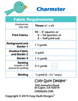Back of the Charmster Downloadable Pattern by Cozy Quilt Designs