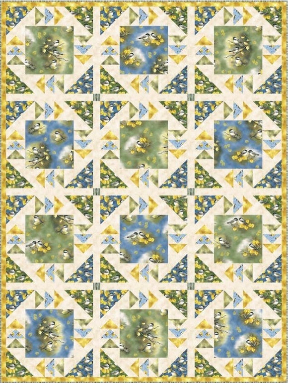 Chickadees & Sunshine Downloadable Pattern by Pine Tree Country Quilts