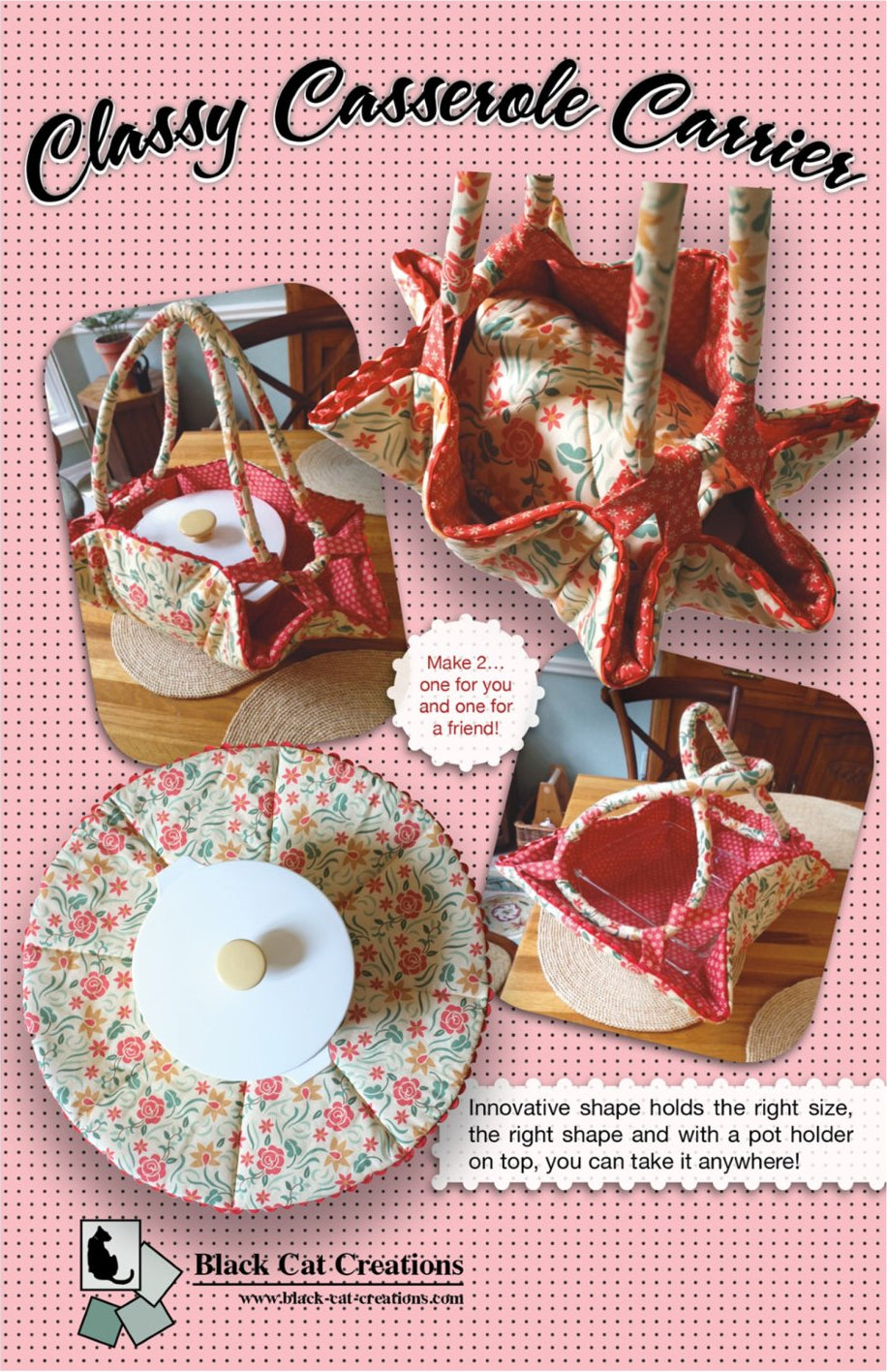 Classy Casserole Carrier Downloadable Pattern by Black Cat Creations