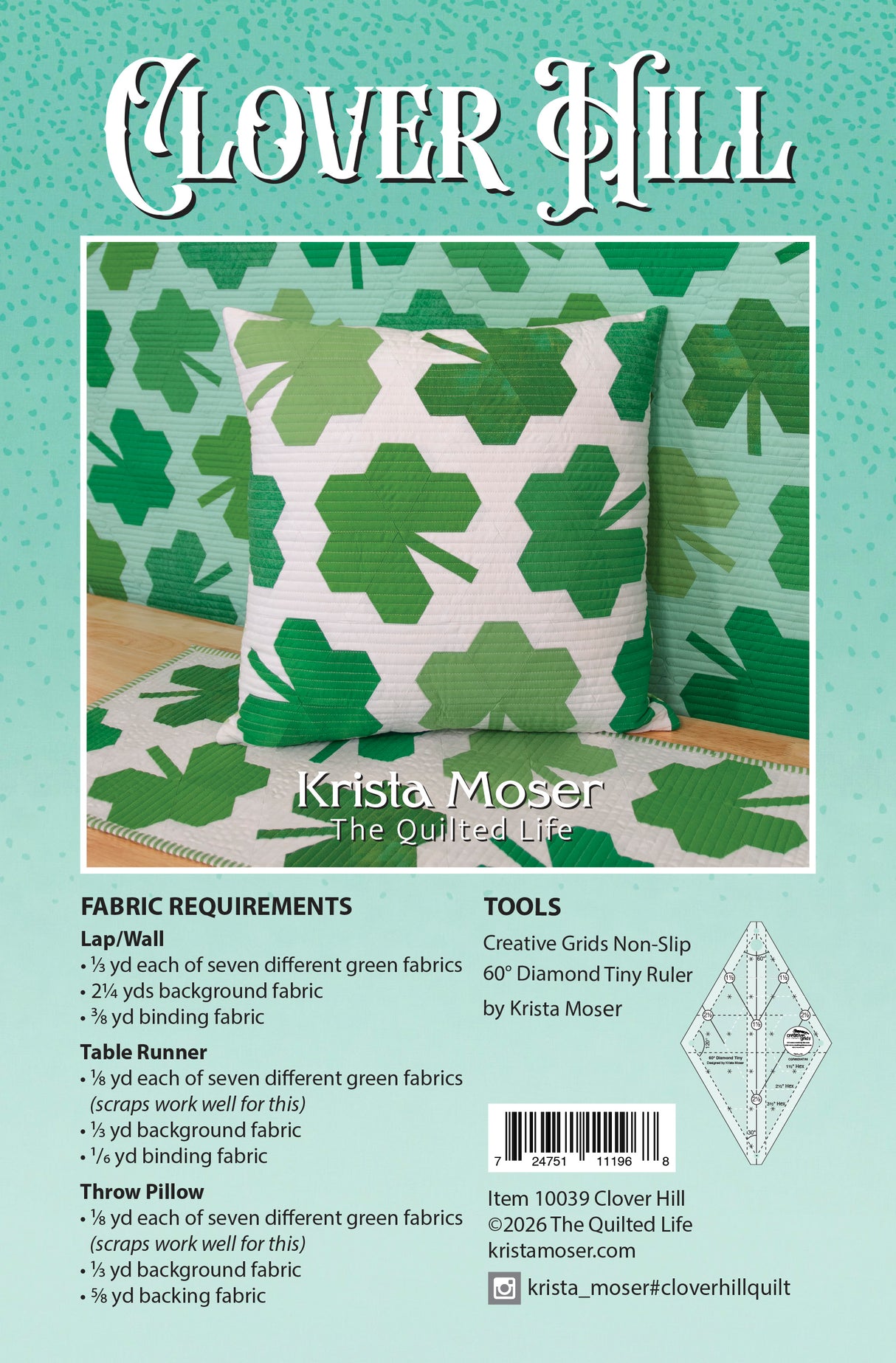 Back of the Clover Hill Downloadable Pattern by The Quilted Life