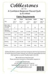 Back of the Cobblestones Pattern by Quilting Renditions
