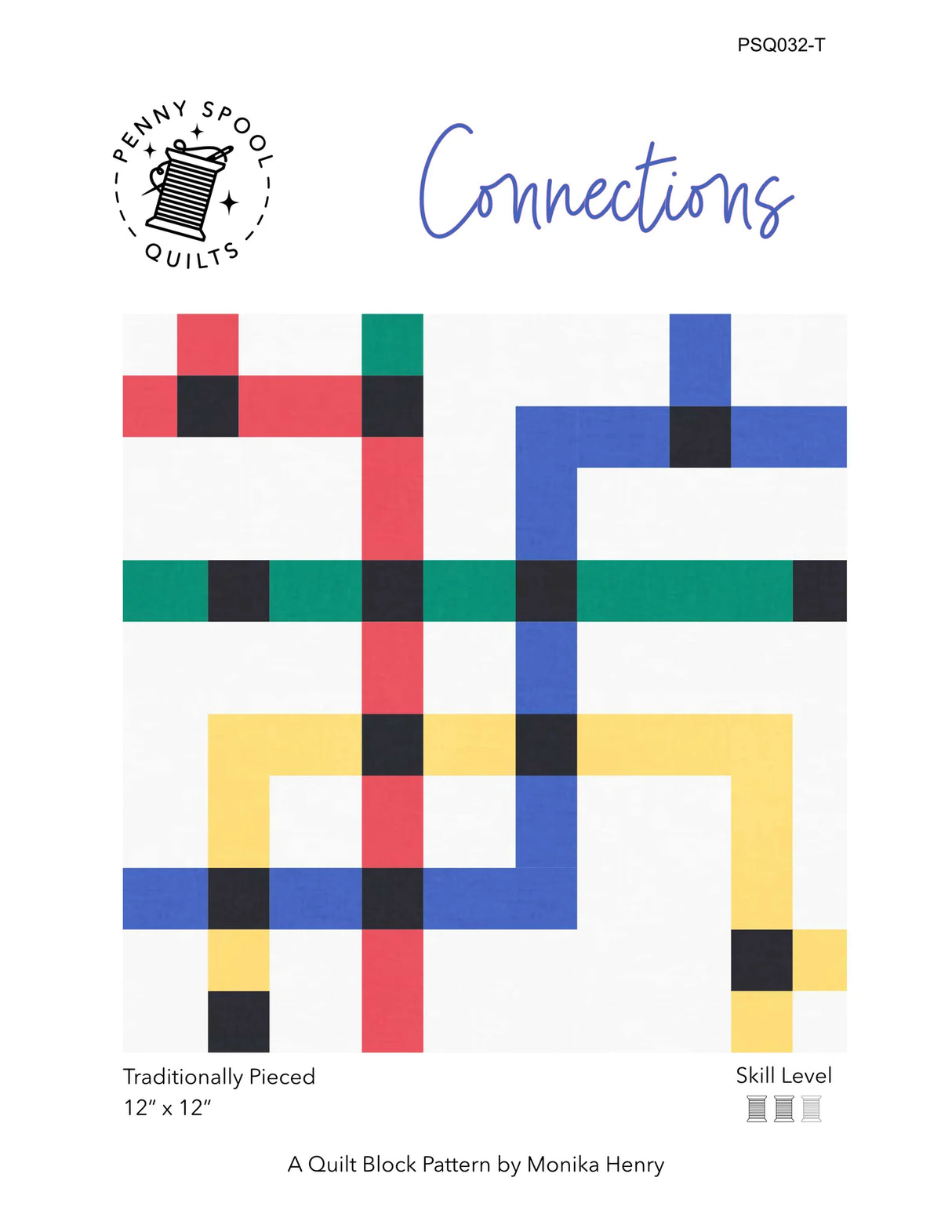 Connections Quilt Block Downloadable Pattern (traditional) by Penny Spool Quilts Pattern
