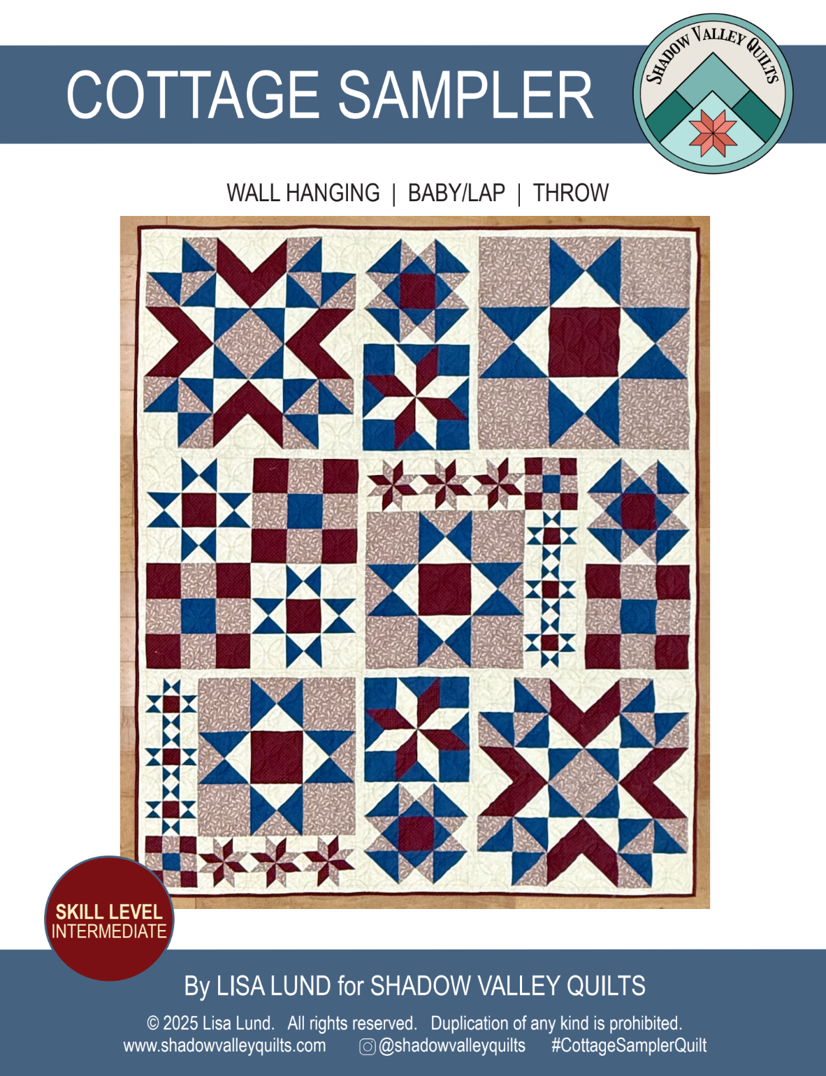 Cottage Sampler Downloadable Pattern by Shadow Valley Quilts 