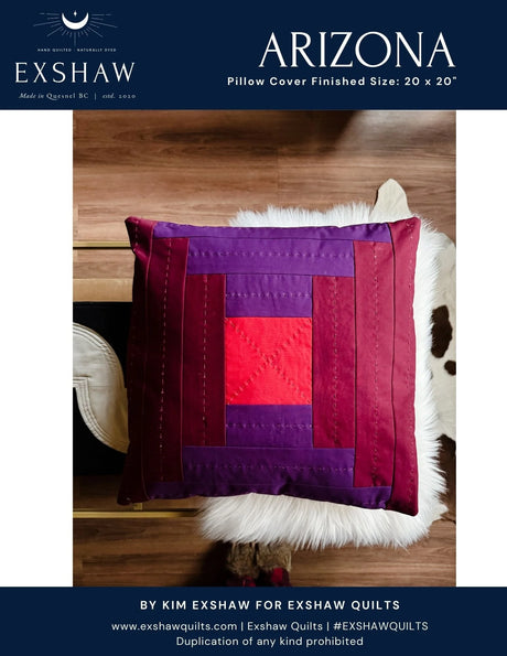 Arizona Pillow Downloadable Pattern by Exshaw Quilts
