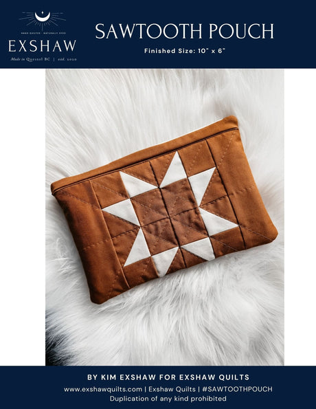 Sawtooth Pouch Downloadable Pattern by Exshaw Quilts