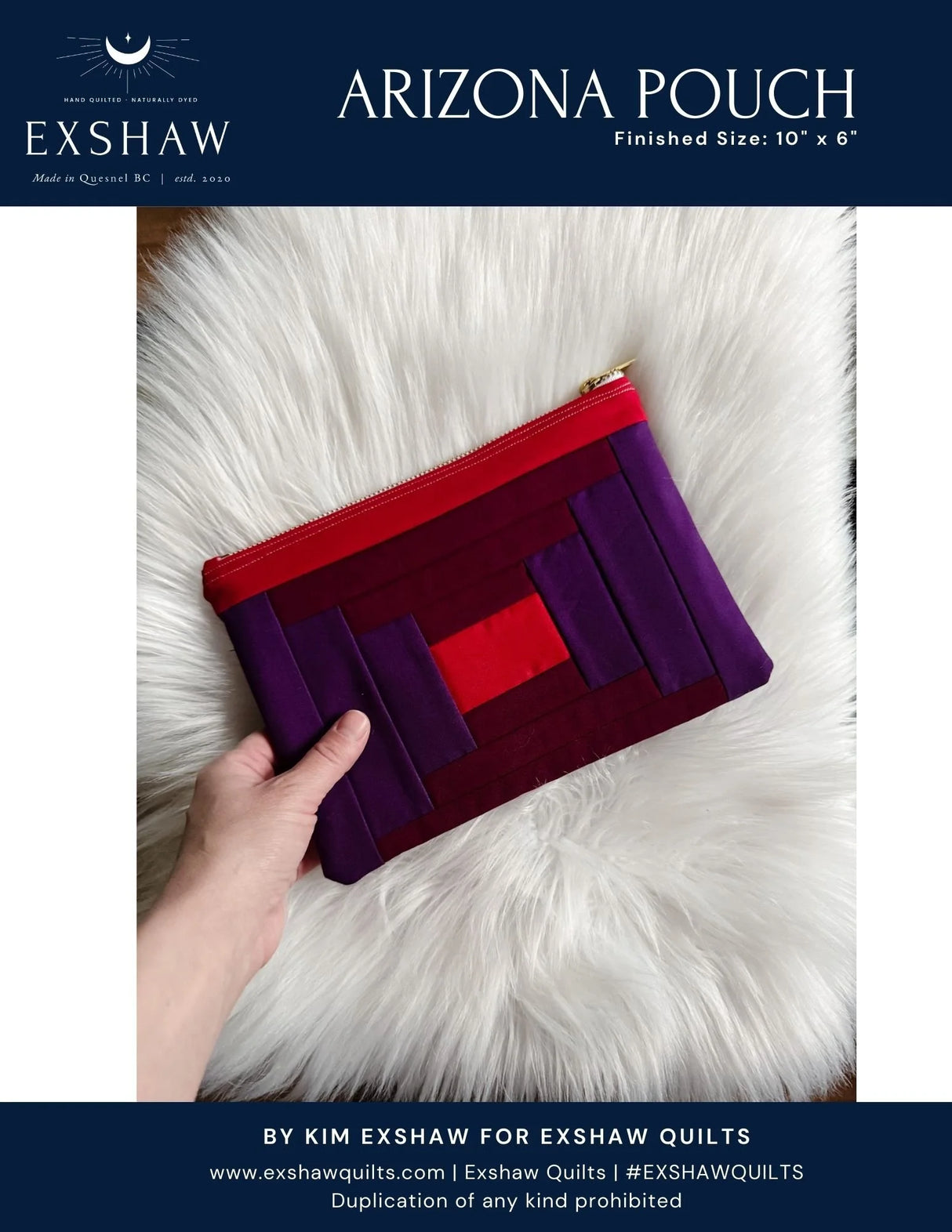 Arizona Pouch Downloadable Pattern by Exshaw Quilts