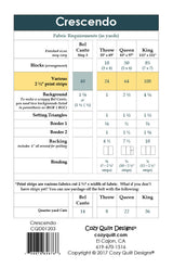 Back of the Crescendo Downloadable Pattern by Cozy Quilt Designs