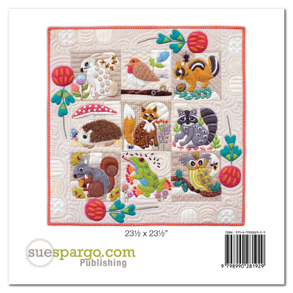 Back of the Critter & Clover Book Pattern by Sue Spargo Folk-Art Quilts