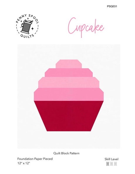 Cupcake Quilt Block Downloadable Pattern by Penny Spool Quilts Pattern