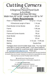 Back of the Cutting Corners Downloadable Pattern by Quilting Renditions