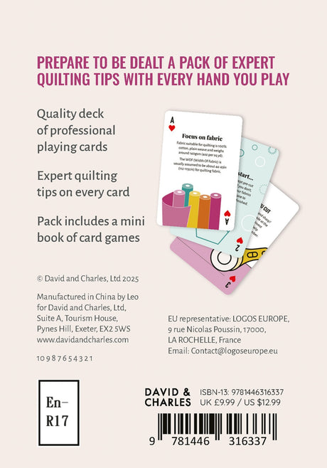 Back of the Artful Hand Cards Quilting by David & Charles