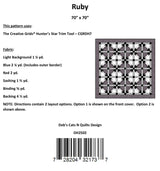 Back of the Ruby Quilt Pattern by Debs Cats N Quilts