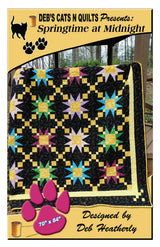 Springtime at Midnight Quilt Pattern by Deb's Cats N Quilts