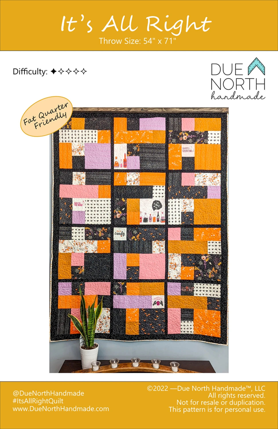 It's All Right Quilt Pattern by Due North Handmade LLC