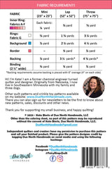 Back of the Fairy Rings Quilt Pattern by Due North Handmade LLC